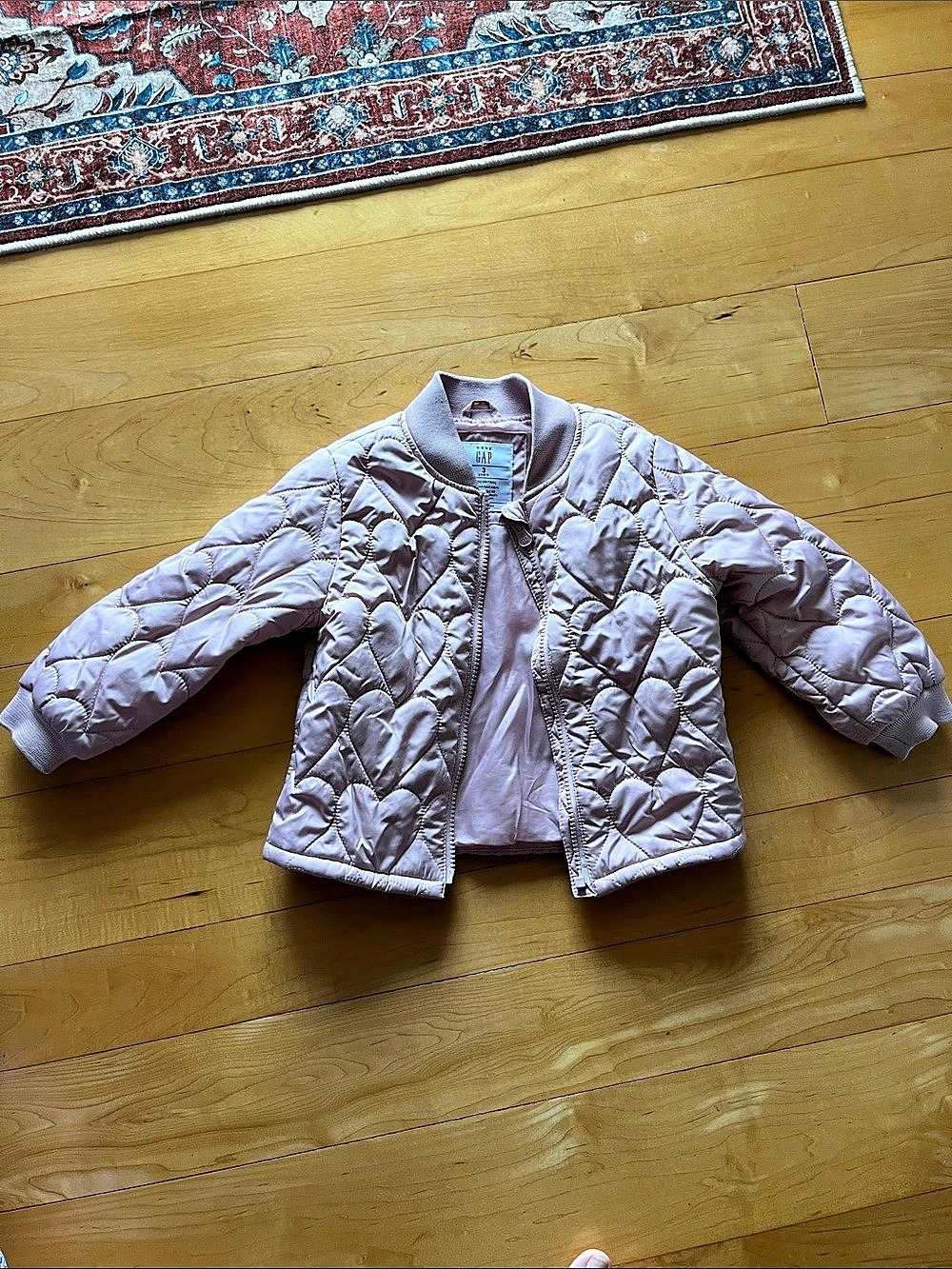 Gap Baby Gap Blush Pink Heart-Quilted Puffer Jacket